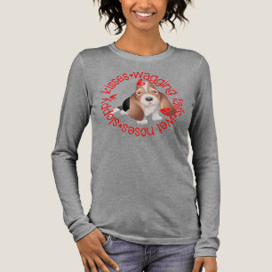 Bassett Hound,  Sloppy Kisses B&C long  Tri-Blend Shirt