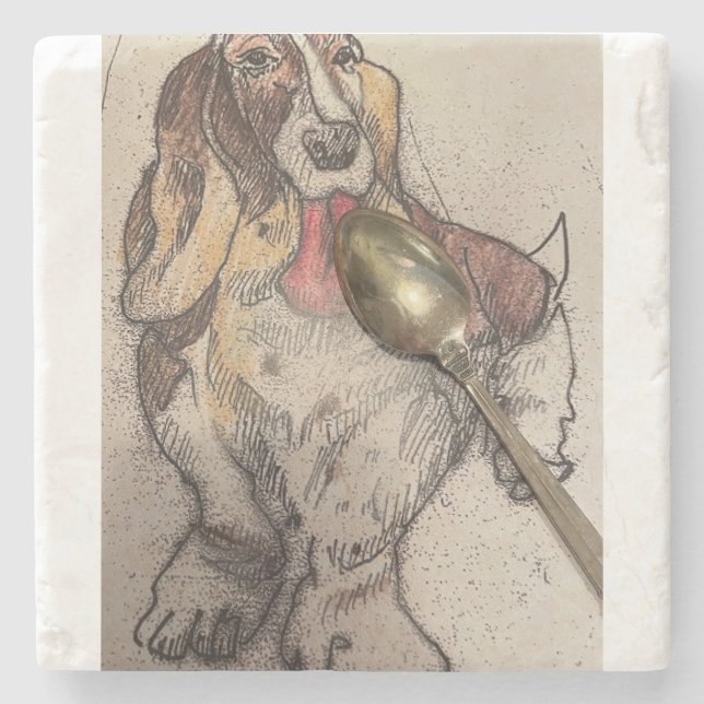 Bassie's Spoon Stone Coaster (Front)