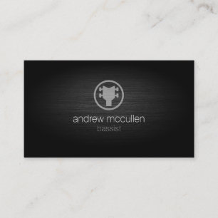 Bassist  Bass Headstock Icon BrushedMetal Musician Business Card