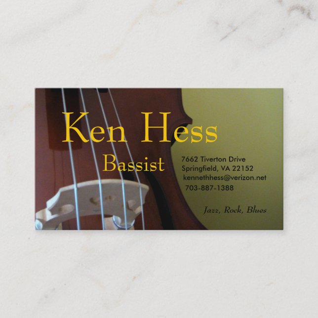 Bassist Business Card (Front)