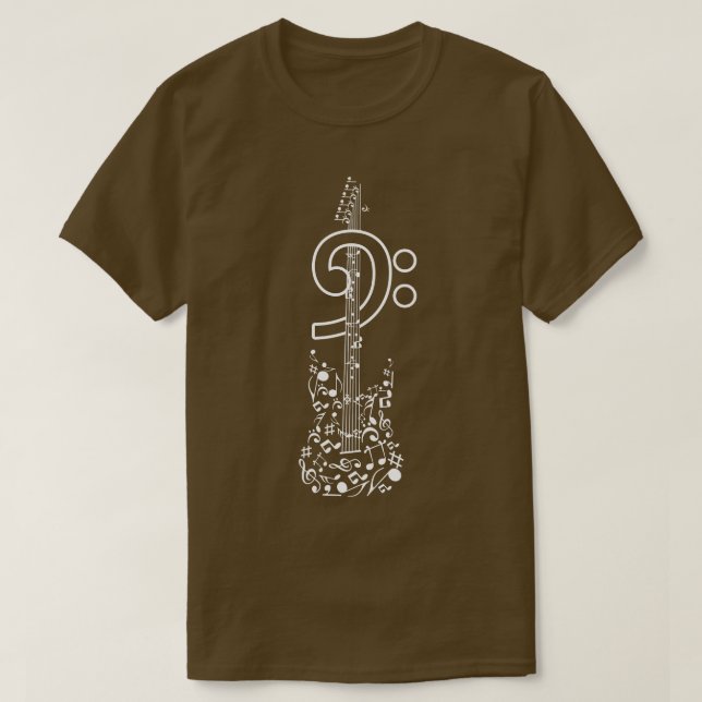 Bassist Clef Bass Guitar T-Shirt (Design Front)