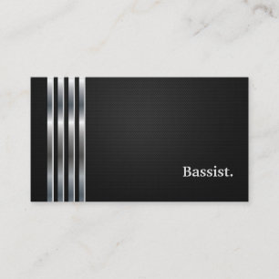 Bassist Professional Black Silver Business Card