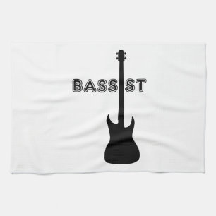 Bassist Silhouette Tea Towel