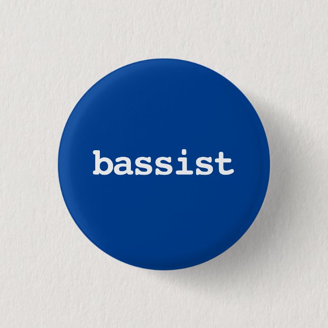 bassist typography Button (Front)