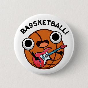Bassketball Funny Basketball Music Pun  6 Cm Round Badge