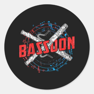 Bassoon Bassoonist Reed Instrument Classic Round Sticker