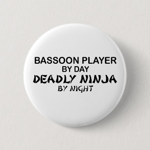 Bassoon Deadly Ninja by Night 6 Cm Round Badge