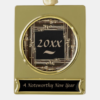 Bassoon Frame Custom Noteworthy New Year Gold Plated Banner Ornament