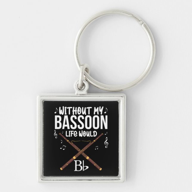 Bassoon Gift Men Band Player Jazz Music Bassoonist Key Ring (Front)