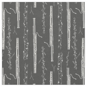 Bassoon Instrument Music Orchestra Band Craft Gray Fabric