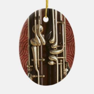 Bassoon Keys on Dark Red Ceramic Tree Decoration