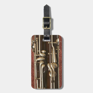 Bassoon Keys on Dark Red Customisable Luggage Tag