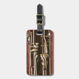 Bassoon Keys on Dark Red Customisable Luggage Tag