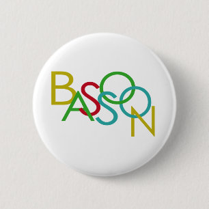 BASSOON letters 6 Cm Round Badge