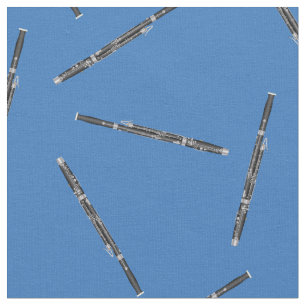 Bassoon Music Musician Room Decor Blue Fabric