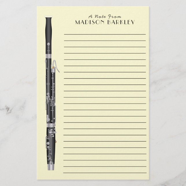 Bassoon Music Teacher Stationery (Front)