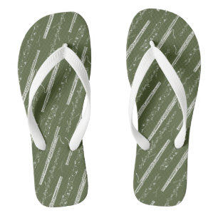 Bassoon Musical Instrument Band Gift Green Jandals