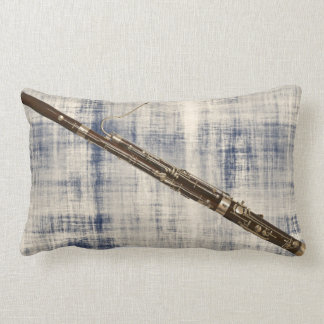 Bassoon on Faded Denim Look Lumbar Cushion