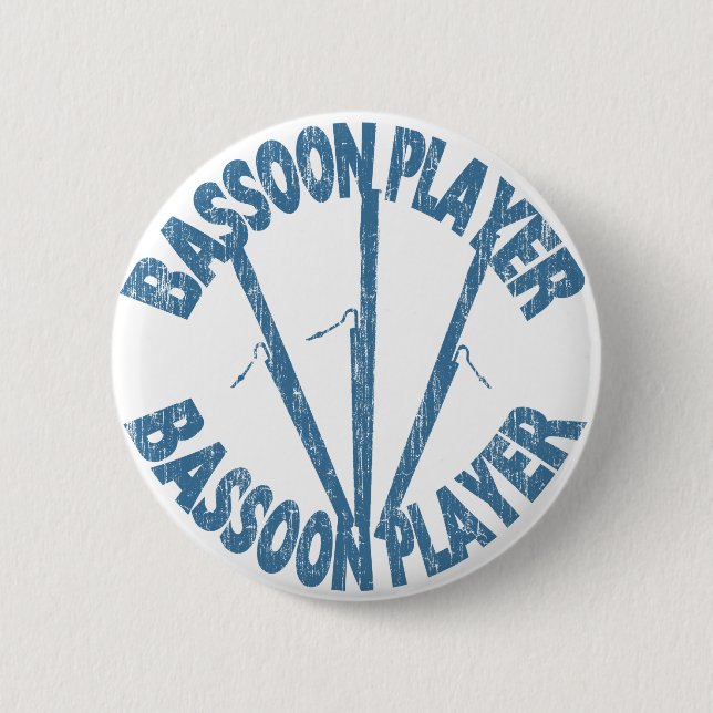 Bassoon Player 6 Cm Round Badge (Front)
