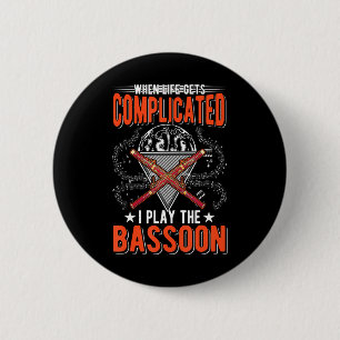 Bassoon Player Bassoonist 6 Cm Round Badge