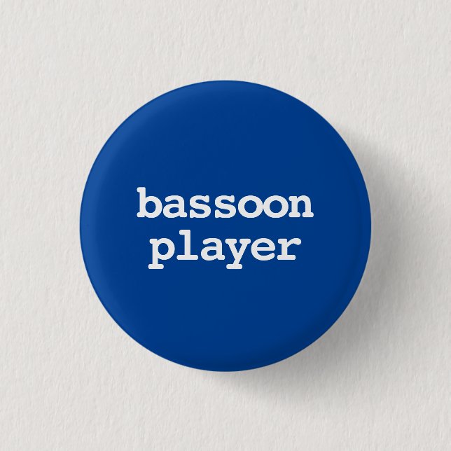bassoon player typography Button (Front)