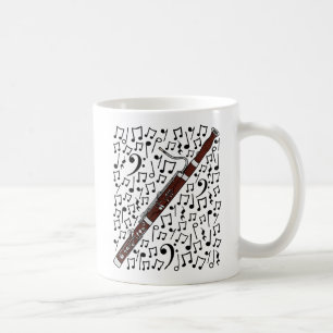 Bassoon With Musical Notes, Woodwind Musician Coffee Mug