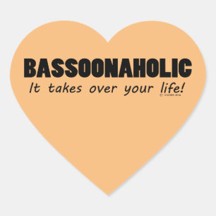 Bassoonaholic Life Heart Sticker