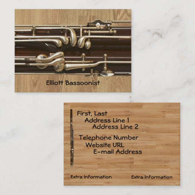 Bassoonist Contact Information Business Card (Front/Back)