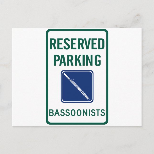 Bassoonists Parking Postcard (Front)