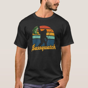 Bassquatch Funny Bigfoot Fishing Outdoor Retro Sas T-Shirt