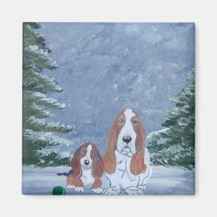 Bassset's Winter Magnet