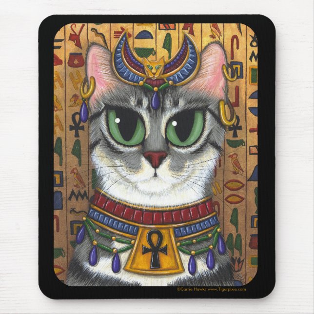 Bast Goddess, Egyptian Bastet Cat Mousepad (Front)