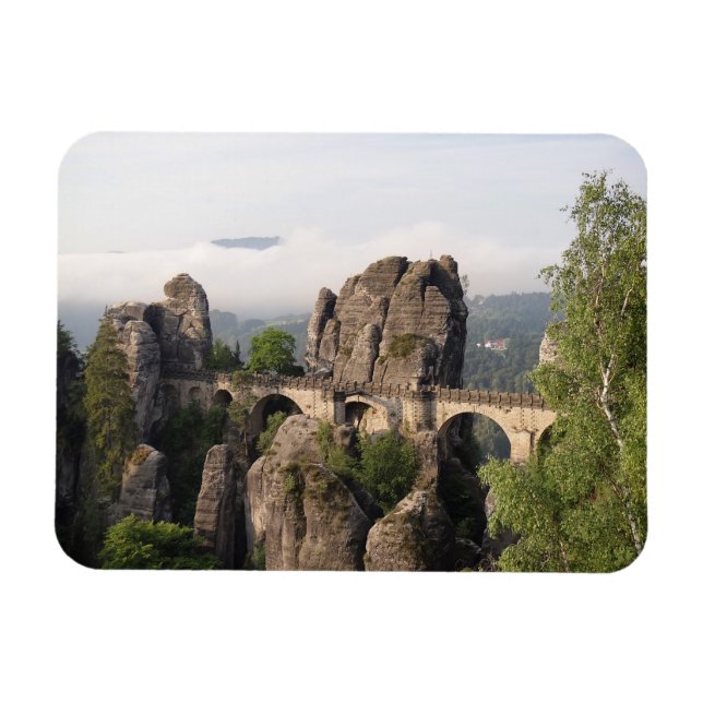 Bastei Bridge In Germany rectangular magnet (Horizontal)