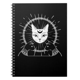 Bastet Ancient Egypt Cat Crescent Goth Moon Notebook