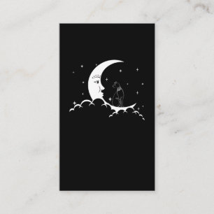 Bastet Ancient Egypt Cat Goth Moon Crescent Business Card