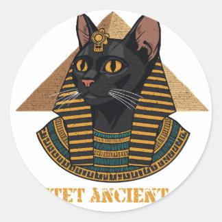 Bastet Ancient Egyptian Cat Goddess Vintage Art Classic Round Sticker