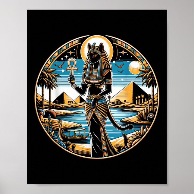 Bastet Cat Goddess Ancient Egypt Egyptian Mytholog Poster (Front)
