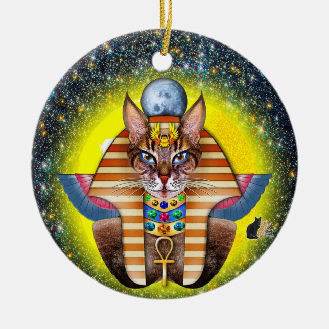 Bastet Ceramic Tree Decoration (Front)