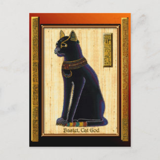 BASTET ~ Egyptian Cat God Historic Art Postcard