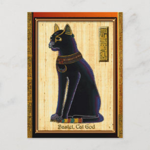 BASTET ~ Egyptian Cat God Historic Art Postcard
