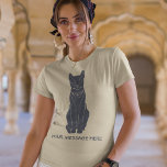 Bastet Egyptian Cat Goddess Graphic T-Shirt<br><div class="desc">This graphic tee features my simple illustration of the ancient Egyptian cat goddess Bastet in navy blue. You can your own slogan or other text to this graphic tee.</div>