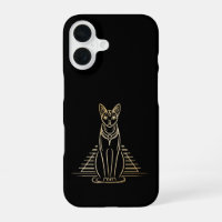 Bastet, Egyptian Cat Goddess in front of a pyramid