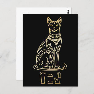 Bastet, Egyptian Cat Goddess. Name in hieroglyphs Postcard