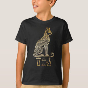 Bastet, Egyptian Cat Goddess. Name in hieroglyphs T-Shirt