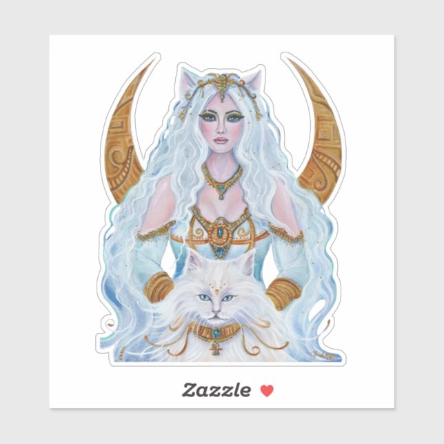 Bastet Egyptian goddess with cat by Renee Lavoie (Sheet)