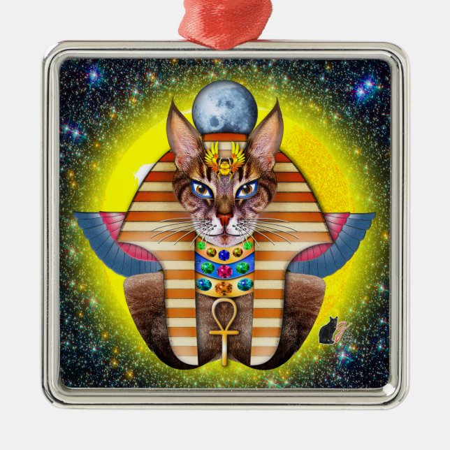 Bastet Metal Tree Decoration (Front)