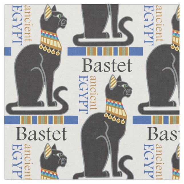 Bastet or Bast. Acient Egyptian goddess Fabric (Close Up)