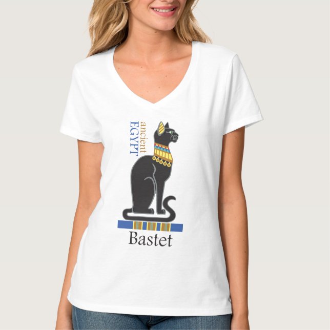 Bastet or Bast. Acient Egyptian goddess T-Shirt (Front)