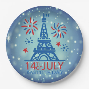 Bastille Day 14th July France French National 9" Paper Plate