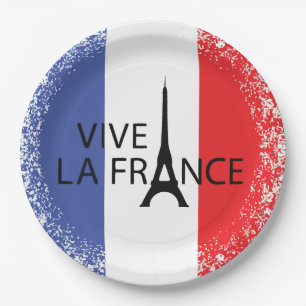Bastille Day 14th July France French National 9" Paper Plate